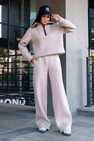 Jadone Fashion: Теплий костюм Ісса Іланда бежевий - фото 1