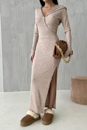 Jadone Fashion: Сукня Жозе бежевий - фото 2
