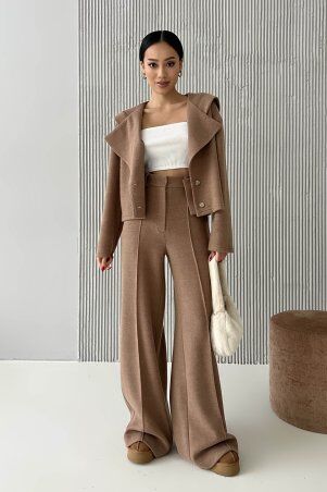 Jadone Fashion: Брюки Рідлі коричневий - фото 4