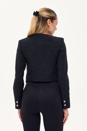 Itelle: Жакет в стилі old money чорний 7117 - фото 4