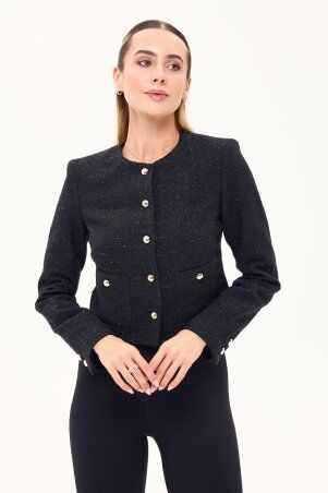 Itelle: Жакет в стилі old money чорний 7117 - фото 5