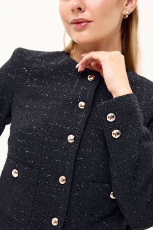 Itelle: Жакет в стилі old money чорний 7117 - фото 6