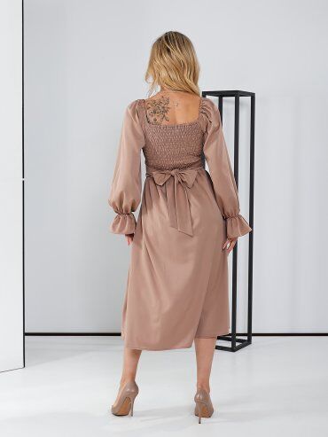Bisou: Стильна сукня з гумкою та розрізами 8040 - фото 4