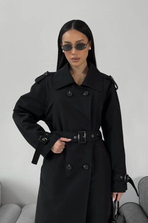 Jadone Fashion: Тренч Хейла чорний - фото 4