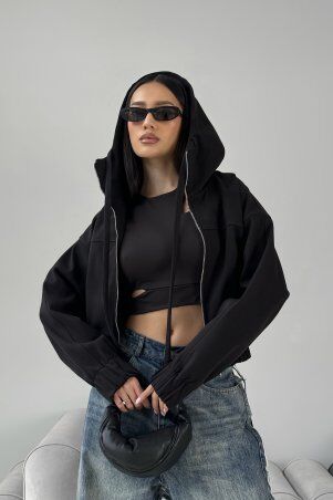 Jadone Fashion: Куртка-бомбер Банні чорний - фото 4