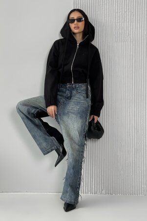 Jadone Fashion: Куртка-бомбер Банні чорний - фото 5