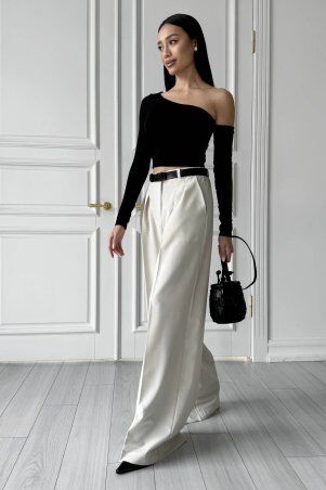 Jadone Fashion: Брюки-палаццо Ірен біло-сірий - фото 5
