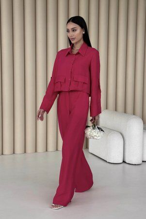 Jadone Fashion: Костюм з брюками Гранж малиновий - фото 1