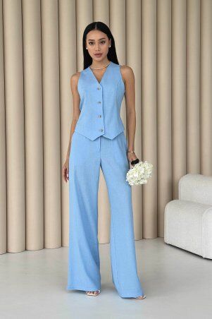 Jadone Fashion: Костюм з брюками Вест блакитний - фото 1