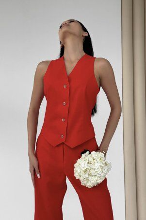 Jadone Fashion: Костюм з брюками Вест червоний - фото 3