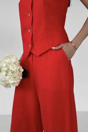 Jadone Fashion: Костюм з брюками Вест червоний - фото 4
