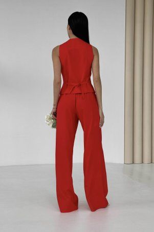 Jadone Fashion: Костюм з брюками Вест червоний - фото 5
