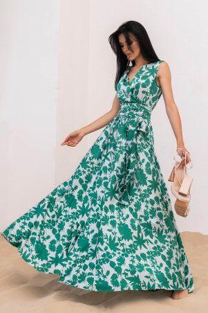 Jadone Fashion: Сукня Фурор комбіноване зелений - фото 1