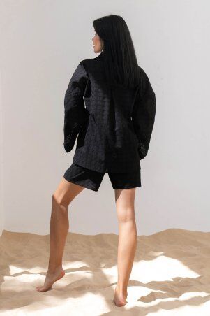 Jadone Fashion: Костюм з шортами Тандем без поясу чорний - фото 11