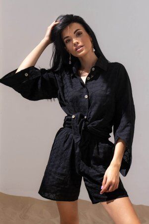 Jadone Fashion: Костюм з шортами Тандем без поясу чорний - фото 12
