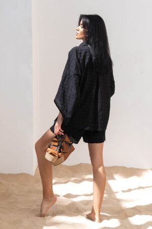 Jadone Fashion: Костюм з шортами Тандем без поясу чорний - фото 7