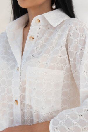Jadone Fashion: Костюм з шортами Тандем без поясу білий - фото 4