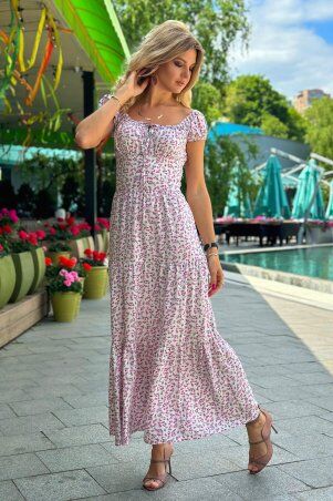 Bisou: Літня сукня в квітковий принт зі шнурівкою на спинці 8080 - фото 9