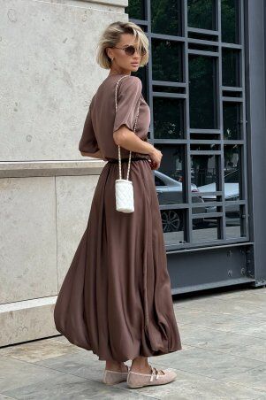 Jadone Fashion: Спідниця-балон максі Бета шоколад - фото 4