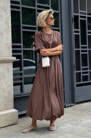 Jadone Fashion: Спідниця-балон максі Бета шоколад - фото 6