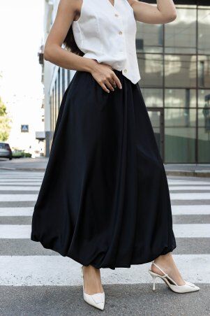 Jadone Fashion: Спідниця-балон максі Бета чорний - фото 5