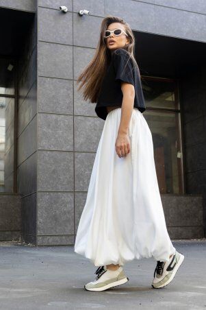 Jadone Fashion: Спідниця-балон максі Бета білий - фото 6
