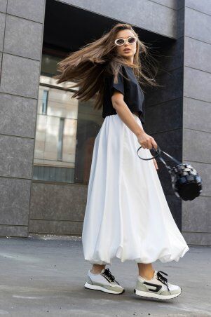 Jadone Fashion: Спідниця-балон максі Бета білий - фото 7