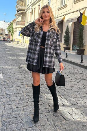 Bisou: Сорочка в клітинку oversize 1381 - фото 10