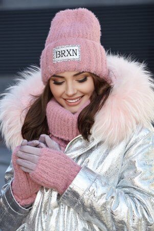 Braxton: Фирменный комплект шапки на флисе с бафом «BRXN» 4758-37 - фото 2
