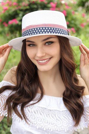 Braxton: Шляпа-канотье с лентой в цветах флага 1743 - фото 1