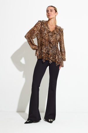 Itelle: Блуза із шифону з воланами леопард 21326 - фото 2