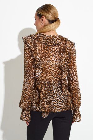 Itelle: Блуза із шифону з воланами леопард 21326 - фото 3