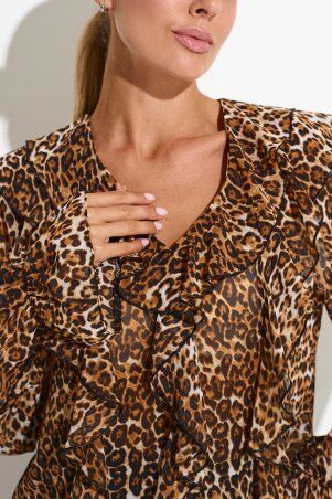 Itelle: Блуза із шифону з воланами леопард 21326 - фото 4