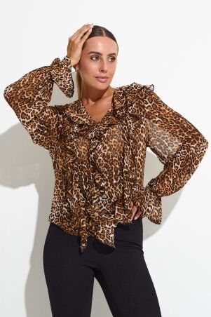 Itelle: Блуза із шифону з воланами леопард 21326 - фото 5