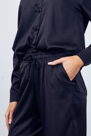 Itelle: Костюм в піжамному стилі із шовку чорний 3227 - фото 6