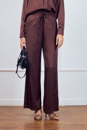 Itelle: Костюм в піжамному стилі із шовку шоколад 3228 - фото 5