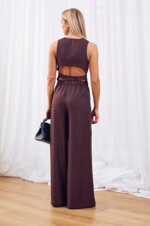 Itelle: Костюм, що складається із штанів палаццо та жилету з відкритою спиною шоколад 3230 - фото 5