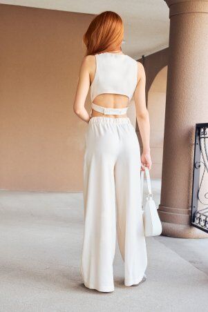Itelle: Костюм, що складається із штанів палаццо та жилету з відкритою спиною айворі 3231 - фото 4