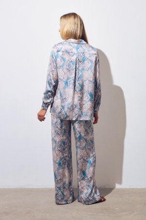 Itelle: Костюм в пижамному стилі із шовку Баварія бірюзова 3232 - фото 4