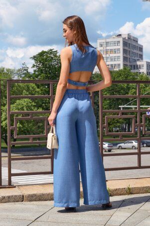 Itelle: Костюм, що складається із штанів палаццо та жилету з відкритою спиною блакитний 3235 - фото 5