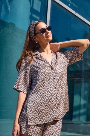 Itelle: Костюм з шортами із шовку Баварія геометричний принт 3236 - фото 3