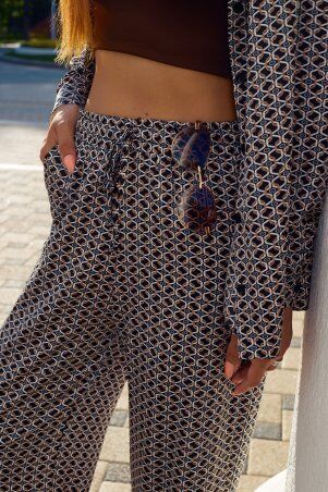 Itelle: Костюм в пижамному стилі із шовку Баварія геометричний Принт 3241 - фото 5