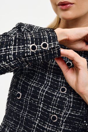 Itelle: Костюм сірого кольору в клітинку із тканини буклє з люрексовой ниттю 3242 - фото 6