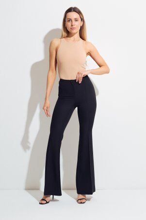 Itelle: Штани кльош із костюмної тканини чорні 4336 - фото 5