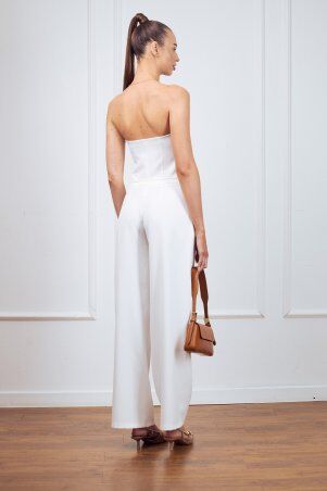 Itelle: Штани палацо з костюмної тканини молочного кольору 4337 - фото 3