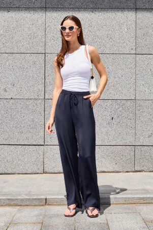 Itelle: Штани із шовку чорні 4344 - фото 5