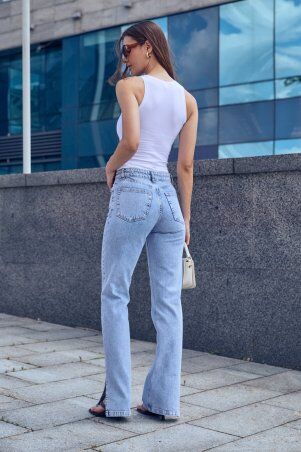 Itelle: Джинси кльош з розрізами по нозі голубі 4345 - фото 3