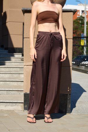 Itelle: Штани із шовку шоколад 4348 - фото 2