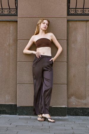 Itelle: Штани із шовку шоколад 4348 - фото 4