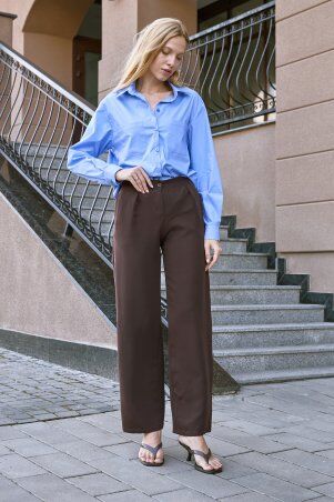 Itelle: Штани палацо з костюмної тканини шоколад 4349 - фото 3